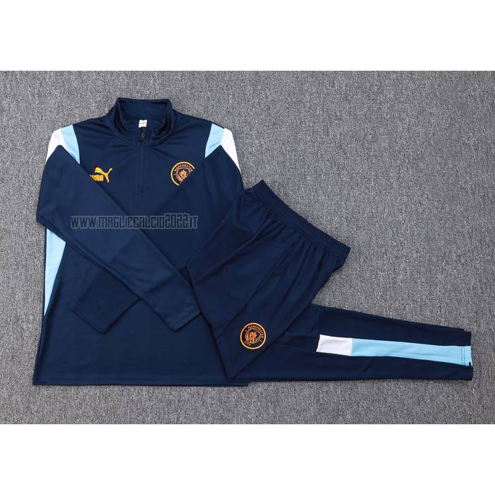 Tuta da Track de Felpa del Manchester City 2023-2024 Blu Oscuro
